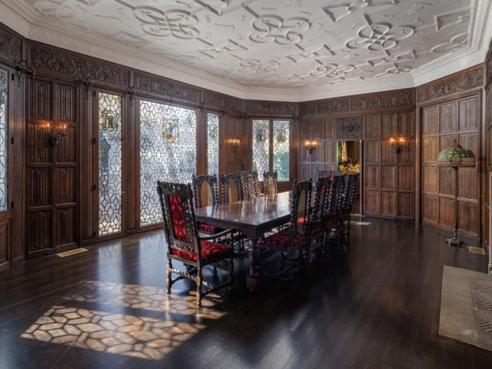 The ornate dining room in Kat Von D’s former home (Compass)