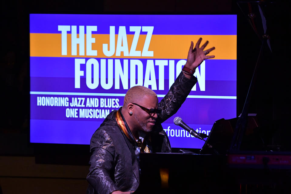 Davell Crawford performs a Randy Newman song at the Jazz Foundation benefit - Credit: Lester Cohen