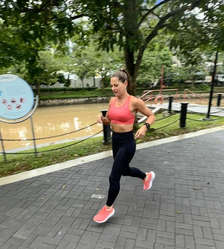 Natalie runs six times a week, rain or shine, and views running as a form of moving meditation. PHOTO: Natalie Dau