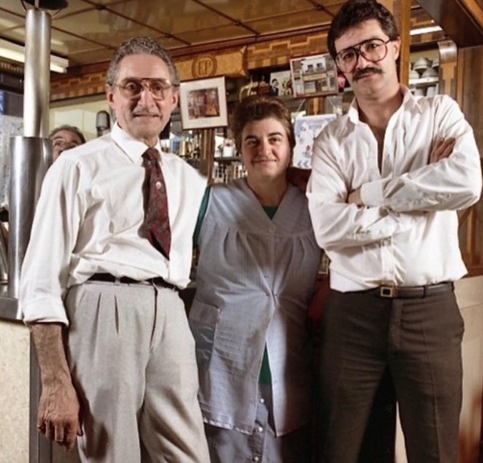 Nevio Sr, mama Maria and cousin Tony, pictured in the Nineties (Courtesy of E.Pellicci)