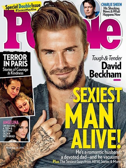 David Beckham as People’s Sexiest Man Alive, December 2015