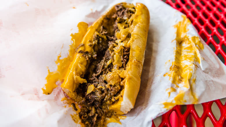 Philly cheesesteak with cheese
