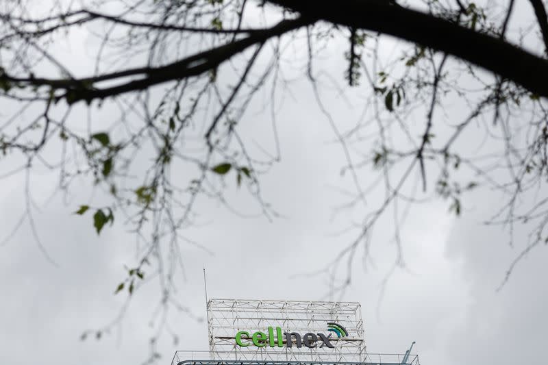 The logo of Spain's telecom infrastructure company Cellnex is seen in Madrid