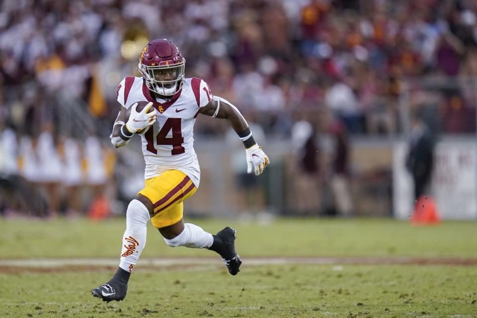 Southern California running back Raleek Brown (14) runs the ball against Stanford