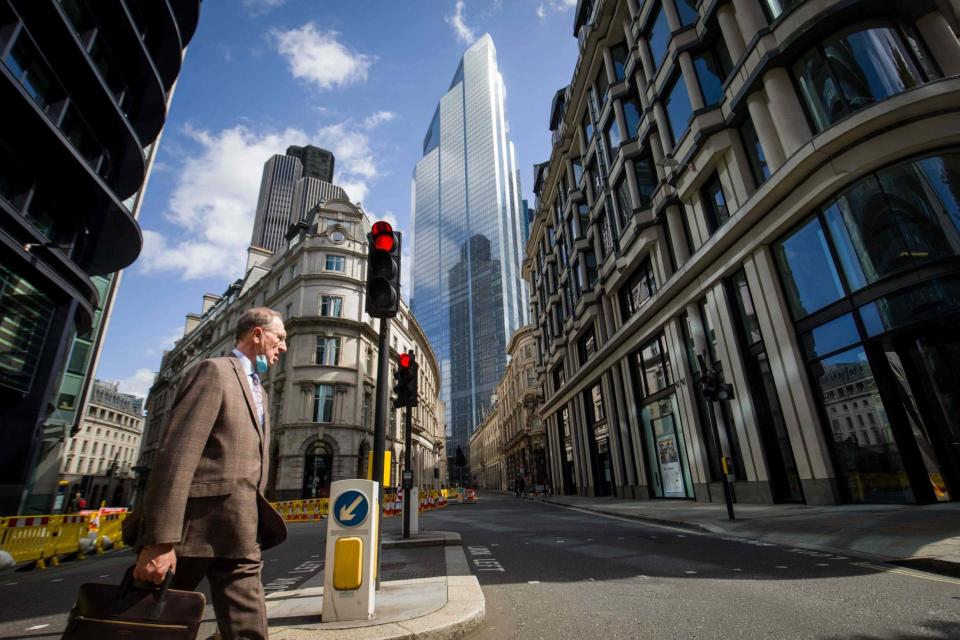 A near-deserted City of London (AFP via Getty Images)