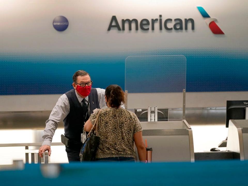American Airlines counter during COVID-19.