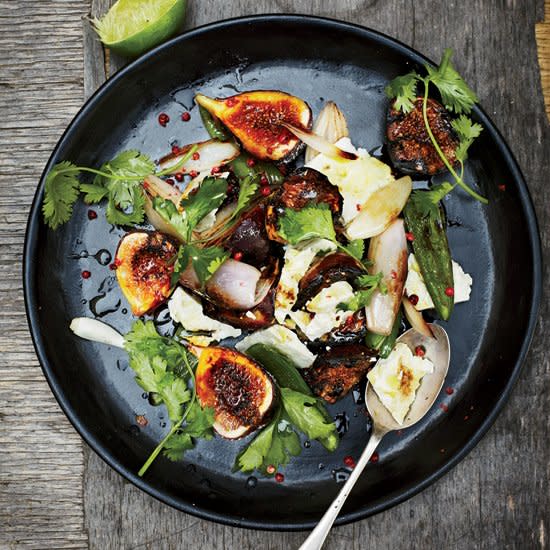 Fresh Fig Salad with Feta and Blistered Jalapeños