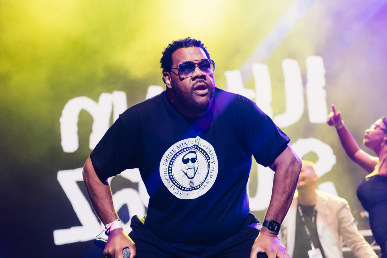 Fatman Scoop performs on stage at Fridayz Live '23. ( Naomi Rahim / Getty Images)