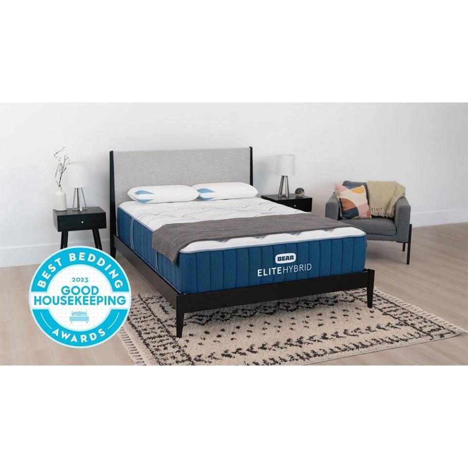 <p><a href="https://go.redirectingat.com?id=74968X1596630&url=https%3A%2F%2Fwww.bearmattress.com%2Fproducts%2Felite-hybrid-mattress&sref=https%3A%2F%2F" rel="nofollow noopener" target="_blank" data-ylk="slk:Shop Now;elm:context_link;itc:0;sec:content-canvas" class="link ">Shop Now</a></p><p>Elite Hybrid Queen Mattress</p><p>$1373.00</p><p>bearmattress.com</p>