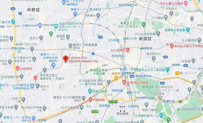 據稱這間房子在福原愛東京公司設址地點附近。（圖／Google Map）