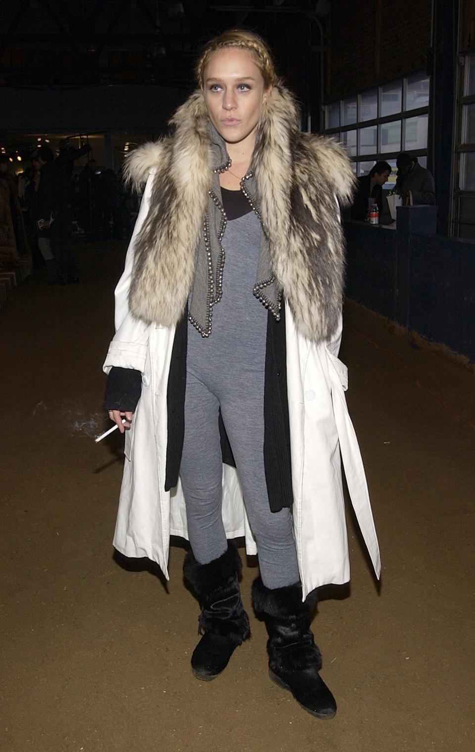 Chloe Sevigny during fashion week, February 14, 2003.