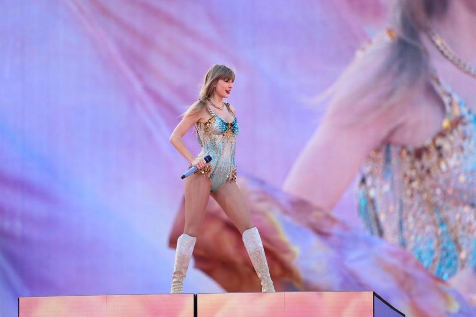 ‘A Botticellian blonde in a bejewelled bodysuit’: Taylor Swift onstage in Edinburgh (TAS Rights Management)