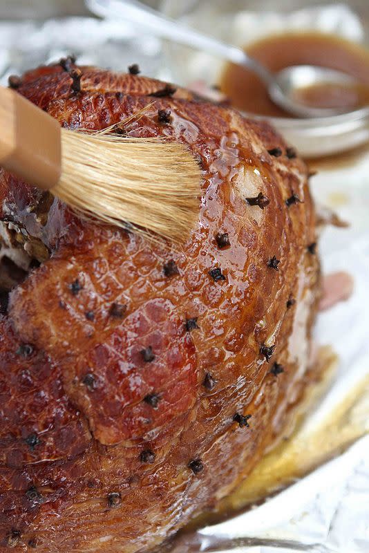 Baked Ham With Orange & Brown Sugar Glaze