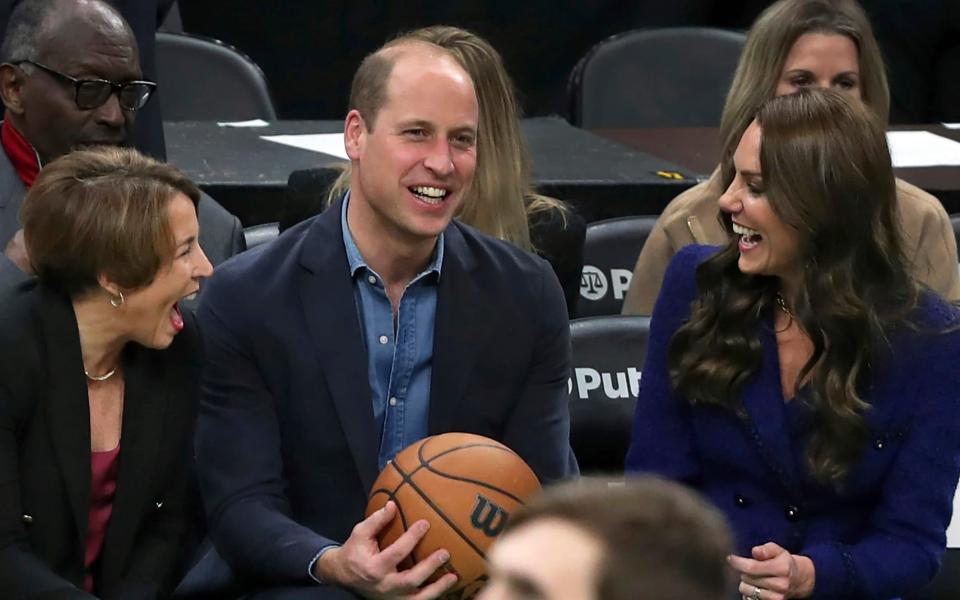 The Prince and Princess of Wales were guests at a NBA basketball game between the Boston Celtics and the Miami Heat - The Boston Globe
