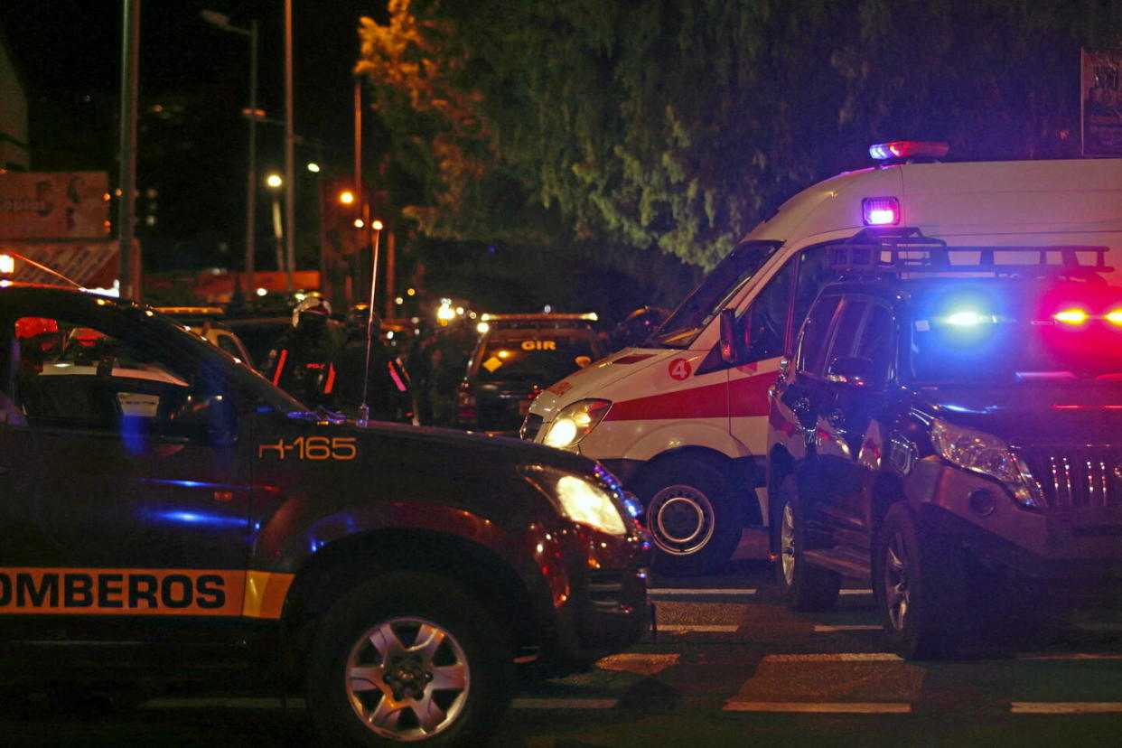 La police mobilisée pour placer le chef d'un puissant gang en prison dans l'affaire du meurtre de Fernando Villavicencio.  - Credit:GALO PAGUAY / AFP