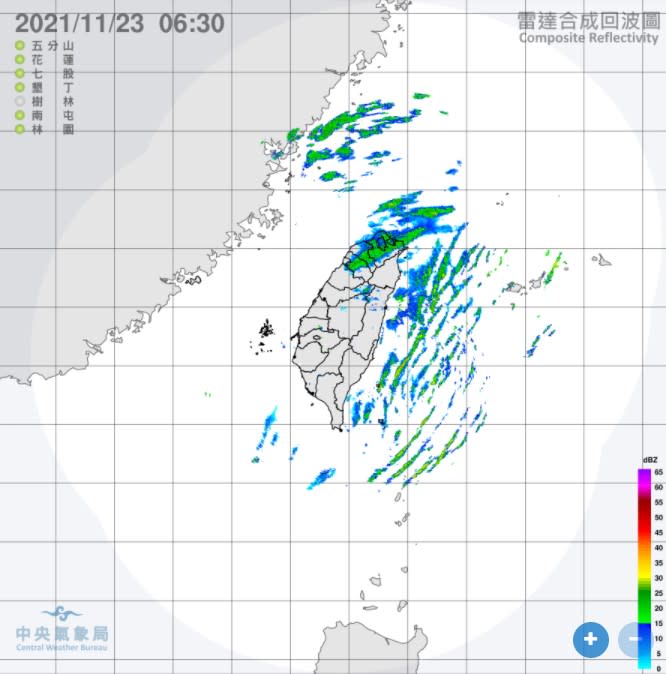 今日受到鋒面影響，北部又濕又冷。（圖／中央氣象局）