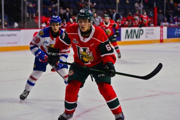 Halifax Mooseheads star Zachary L'Heureux was the 27th pick in the first round of the NHL entry draft on Friday night. (David Chan/Halifax Mooseheads - image credit)