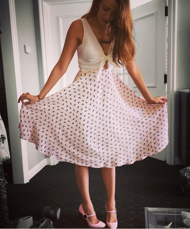 Blake Lively posted an image of the dress she designed. Photo: instagram.com/blakelively.