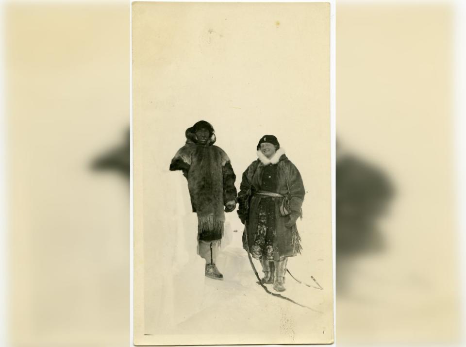 An undated photo from the University of Manitoba Archives, labelled as "Eskimo sheik and his wife."