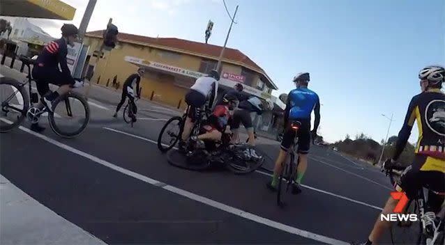 A cycling documentary reveals law-breaking riders speeding, running red lights and the occasional bingle, caught on camera. Source: Hell Ride