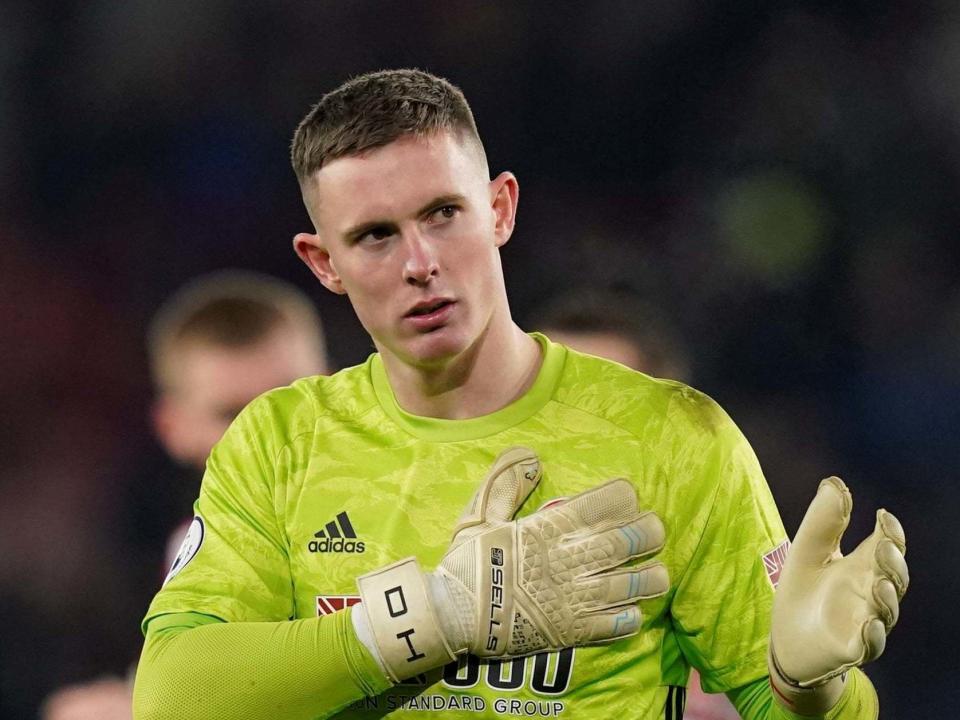 Sheffield United's Dean Henderson acknowledges the fans: REUTERS