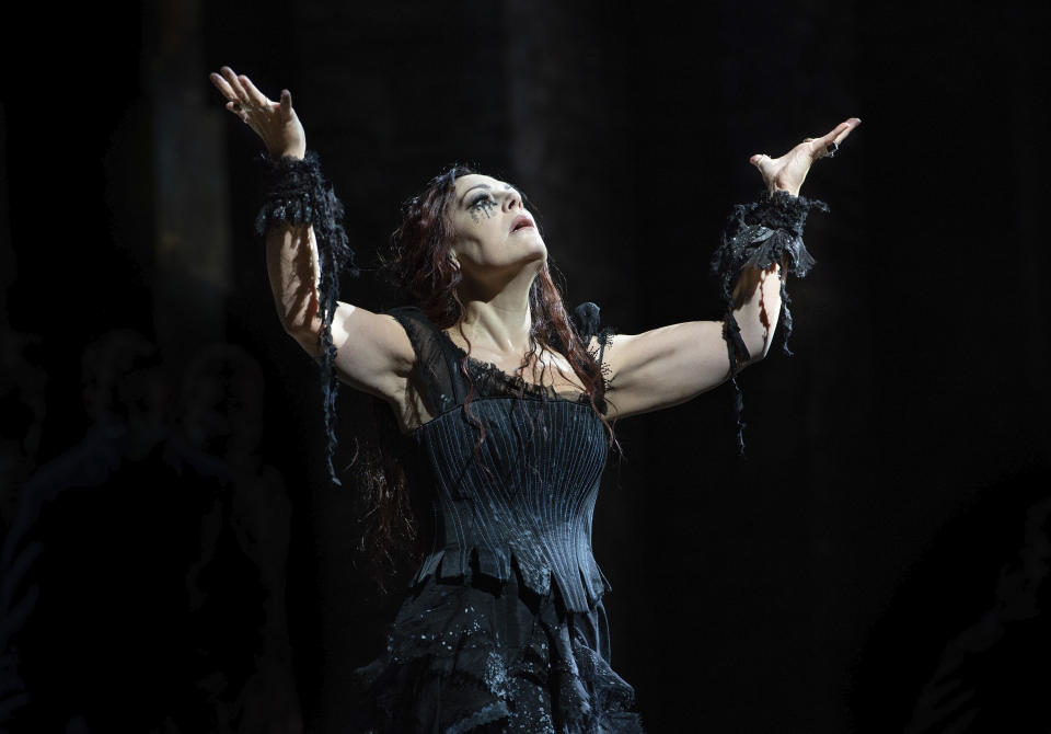 This image released by The Metropolitan Opera shows soprano Sondra Radvanovsky in the title role of Cherubini's "Medea," which opens the Metropolitan Opera season on Sept. 27. (Marty Sohl/Met Opera via AP)