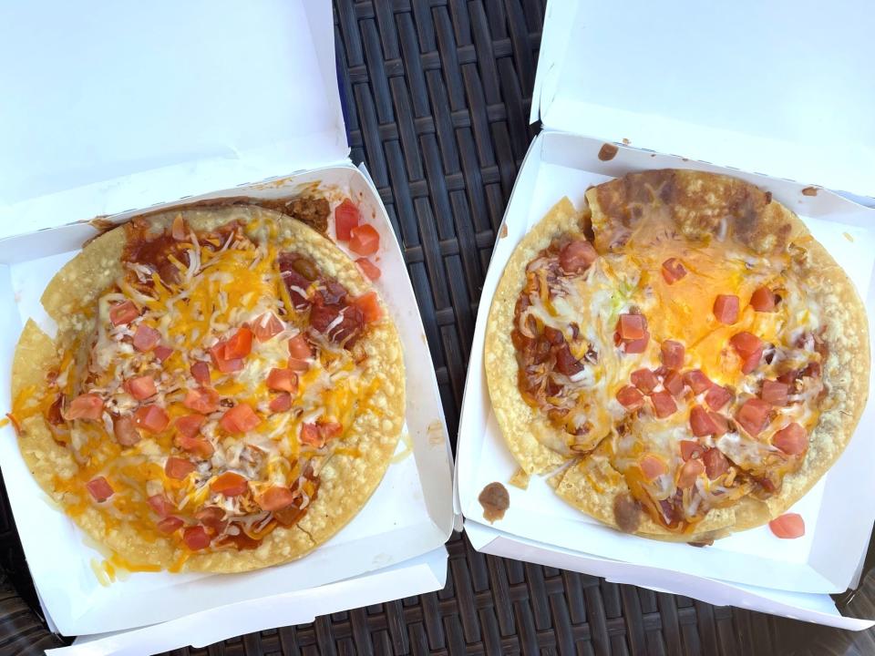 Taco Bell's Mexican Pizza beef and vegetarian