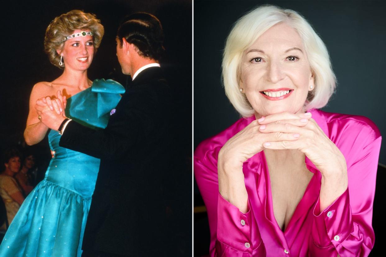 <p>Anwar Hussein/Getty; David Leyes</p> Princess Diana and Prince Charles dance together during their tour of Australia in 1985; Anne Allan in 2024