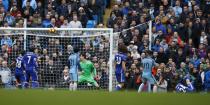 Britain Football Soccer - Manchester City v Chelsea - Premier League - Etihad Stadium - 3/12/16 Chelsea's Gary Cahill scores an own goal and the first for Manchester City Reuters / Phil Noble Livepic EDITORIAL USE ONLY. No use with unauthorized audio, video, data, fixture lists, club/league logos or "live" services. Online in-match use limited to 45 images, no video emulation. No use in betting, games or single club/league/player publications. Please contact your account representative for further details.