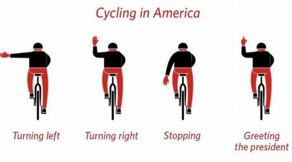 Someone posted this graphic on Juli Briskman's Facebook page after she flipped off the president's motorcade. Briskman was amused. (Photo: Juli Briskman)