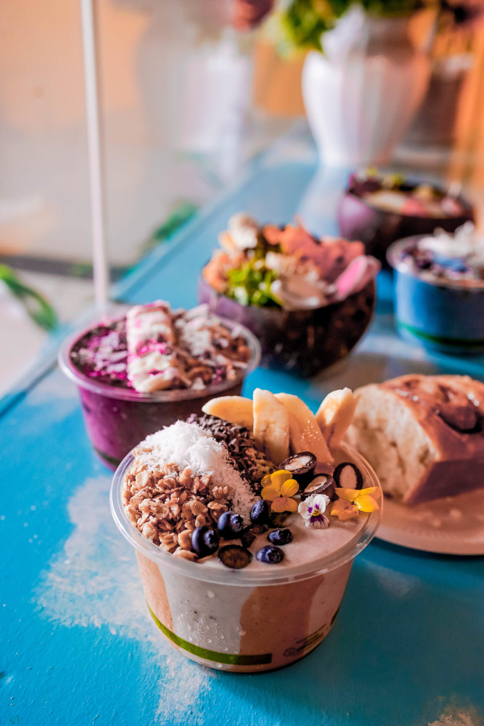 The smoothie bowls at the Sunrise Shack use as much local produce as possible.