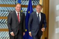 European Council President Donald Tusk meets with Sweden's Prime Minister Stefan Lofven in Brussels, Belgium June 22, 2017. REUTERS/Eric Vidal