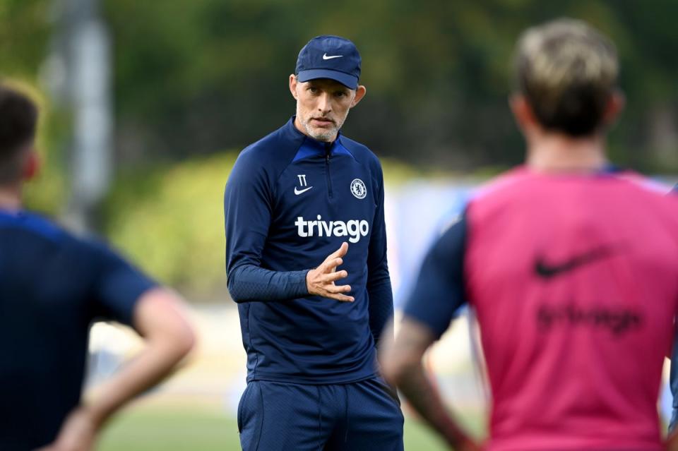 Chelsea manager Thomas Tuchel during a training session at Drake Stadium UCLA Campus (Chelsea FC via Getty Images)