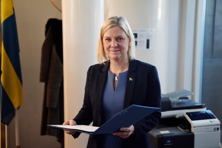 La líder socialdemócrata sueca Magdalena Andersson se someterá a una nueva votación en el Parlamento el lunes, con el fin de convertirse en primera ministra. (Photo by Erik SIMANDER / TT NEWS AGENCY / AFP) / Sweden OUT