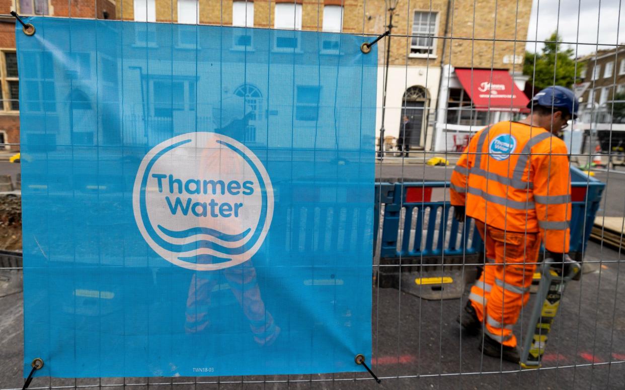 Thames Water sign - Thames Water bail out will third more than winter fuel cut savings