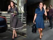 <p>Sometimes you just want to keep things comfortable and casual. Enter: the shirtdress. Kate wore a polka-dot style by Kate Spade to an engagement in late 2017, while Meghan tried out the silhouette on a trip to New York in 2016.</p>