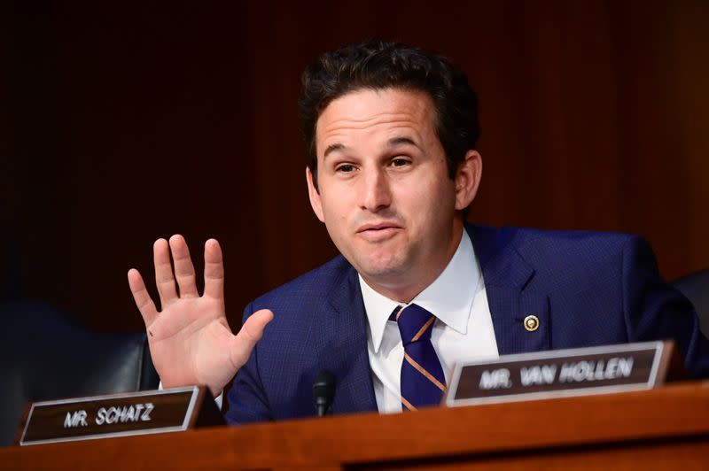 Schatz speaks during Facebook digital currency hearing