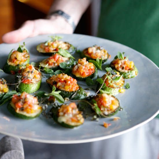 Zucchini-and-Pepper Gratin with Herbs and Cheese