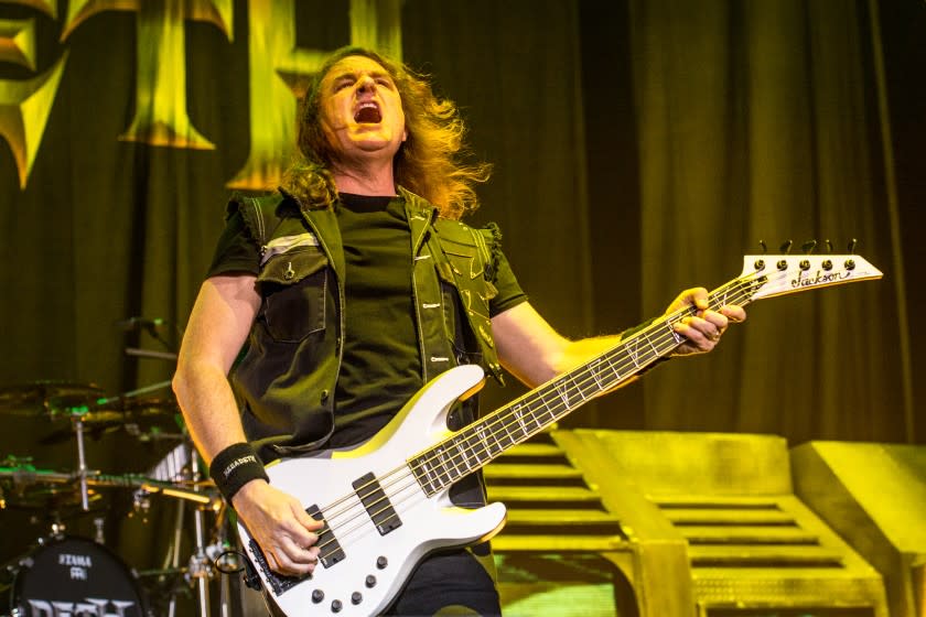 David Ellefson of Megadeth performs at Ozzfest 2016 at San Manuel Amphitheater on September 24, 2016 in San Bernardino, Calif. (Amy Harris/Invision/AP)