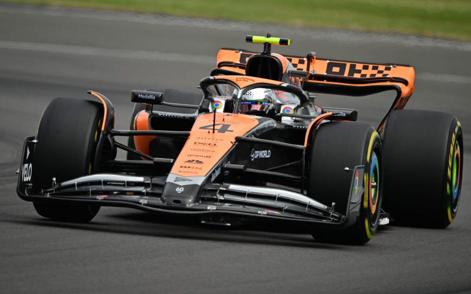 McLaren's British driver Lando Norris drives during the Formula One British Grand Prix at the Silverstone motor racing circuit in Silverstone, central England on July 9, 2023