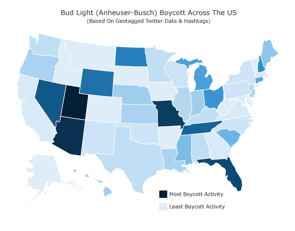 Bud Light boycott map