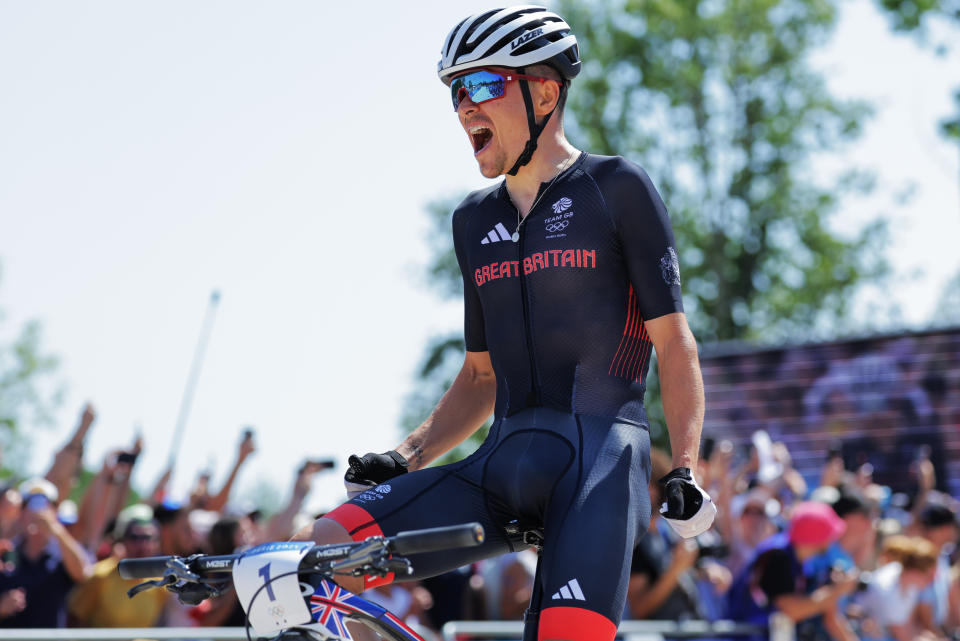 Tom Pidcock crossed the line first to retain his Olympic title. 