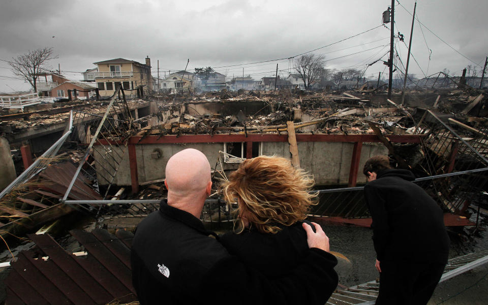 Superstorm Sandy destruction in the Breezy Point section of New York