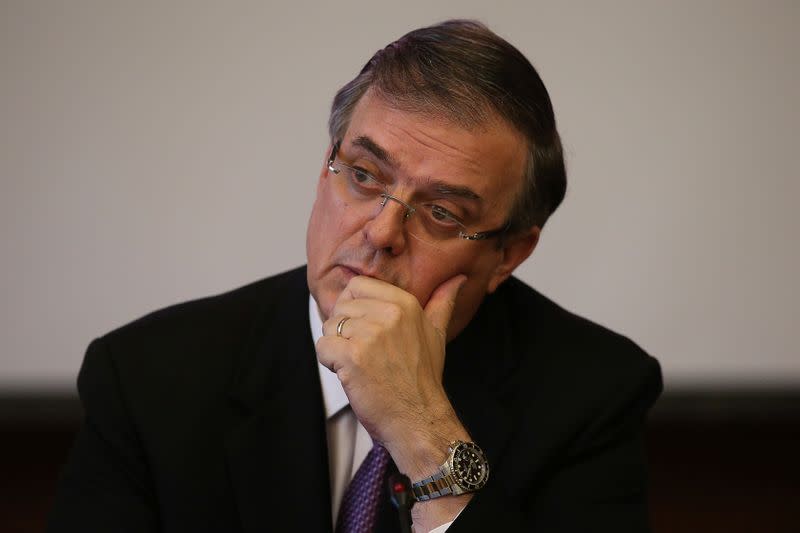 FILE PHOTO: Mexico's Foreign Minister Marcelo Ebrard and Deputy Foreign Minister for North America Jesus Seade hold a news conference in Mexico City