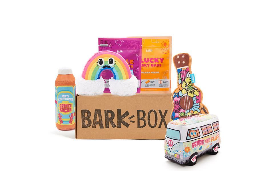 <p><strong>BarkBox</strong></p><p>BarkBox</p><p><a href="https://go.redirectingat.com?id=74968X1596630&url=http%3A%2F%2Fwww.barkbox.com&sref=https%3A%2F%2Fwww.goodhousekeeping.com%2Flife%2Fpets%2Fg34739804%2Fbest-dog-subscription-boxes%2F" rel="nofollow noopener" target="_blank" data-ylk="slk:SIGN UP NOW;elm:context_link;itc:0;sec:content-canvas" class="link ">SIGN UP NOW</a></p><p>Barkbox is a household name for a reason, and if you've spent even a few minutes browsing for a dog subscription box for your beloved pooch, chances are you came across this one. Barkbox is the OG not only because of its adorable, themed toys, treats and doggie goodies, but because it's customizable to ensure your pooch gets the stuff they'll love. <strong>Each monthly box comes with two themed toys (featuring everything from Harry Potter to school supplies), two bags of treats and a chew to keep your furball busy.</strong> Our testers love how unique the themed toys are and the joy on their pup's faces when they get a package just for them. </p><p><strong><strong>Price:</strong></strong> Starts at $35 monthly</p>