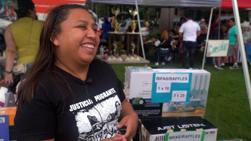 Rosie Alfaro, Migrant Justice organizer, excited about the day's events.
