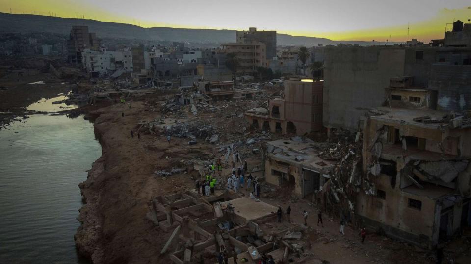 PHOTO: People search for flood victims in Derna, Libya, Friday, Sept. 15, 2023. (Ricardo Garcia Vilanova/AP)