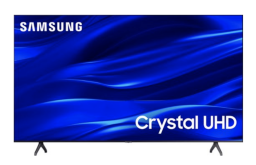 Samsung TV with blue wave screensaver