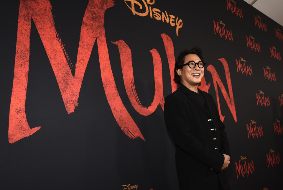 FILE - Jet Li, a cast member in "Mulan," poses at the premiere of the film on March 9, 2020, in Los Angeles. Li turns 58 on April 26. (AP Photo/Chris Pizzello, File)