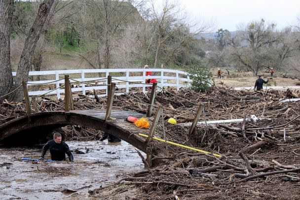 PHOTO: In this photo released by the San Luis Obispo County Sheriff's Office on Jan. 11, 2023, rescuers search for missing 5-year-old Kyle Doan near San Miguel, California. (San Luis Obispo County Sheriff's Office)